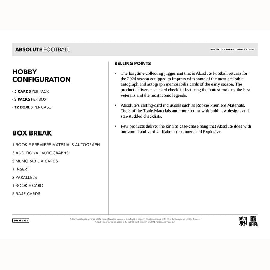 2024 panini absolute Football