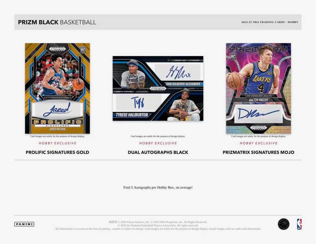 24 panini prism black basketball